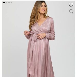 Mauve maternity maxi dress with shimmer